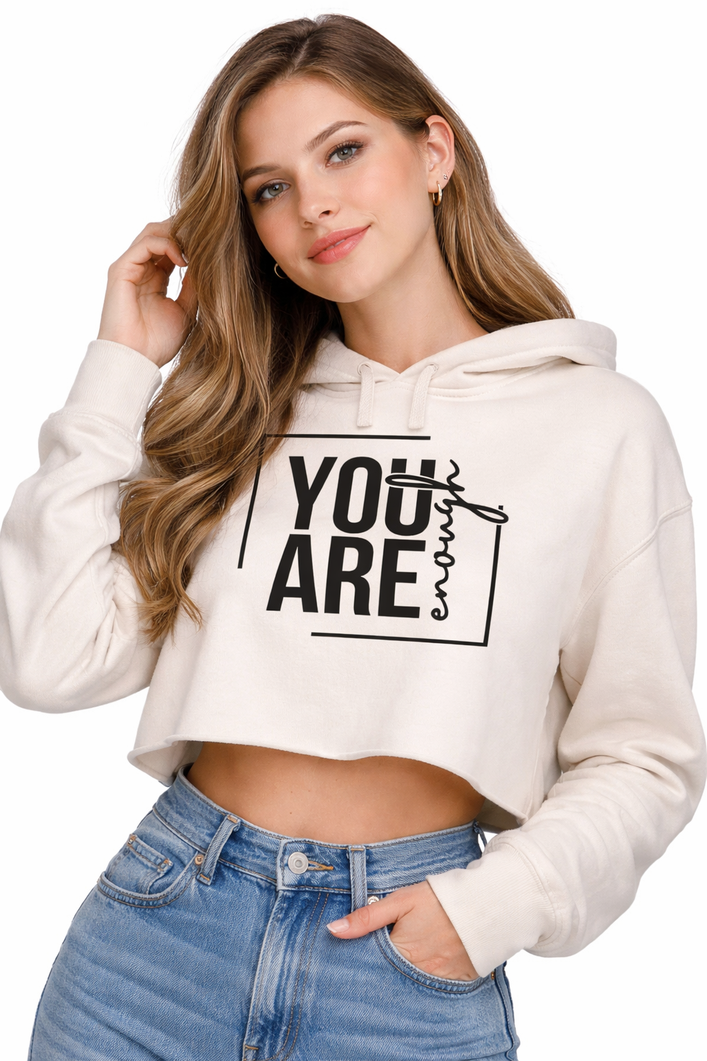 You Are Enough - Cropped Hoodie